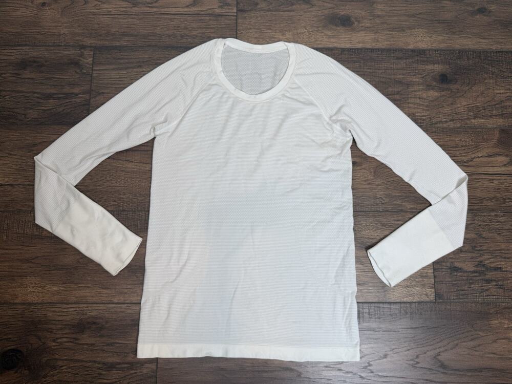 Lululemon Swiftly Relaxed Long Sleeve Shirt White Women’s Sz 10